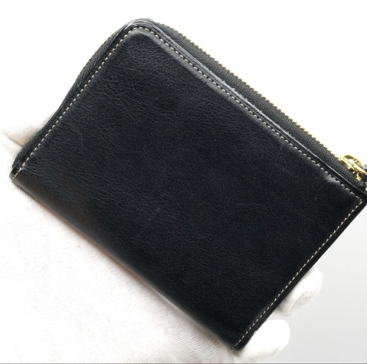 レア cocomeister L字ファスナー二つ折り財布 / ココマイスター 牛革 本革 カードケース コインケース 小銭入れ コンパクト _画像2