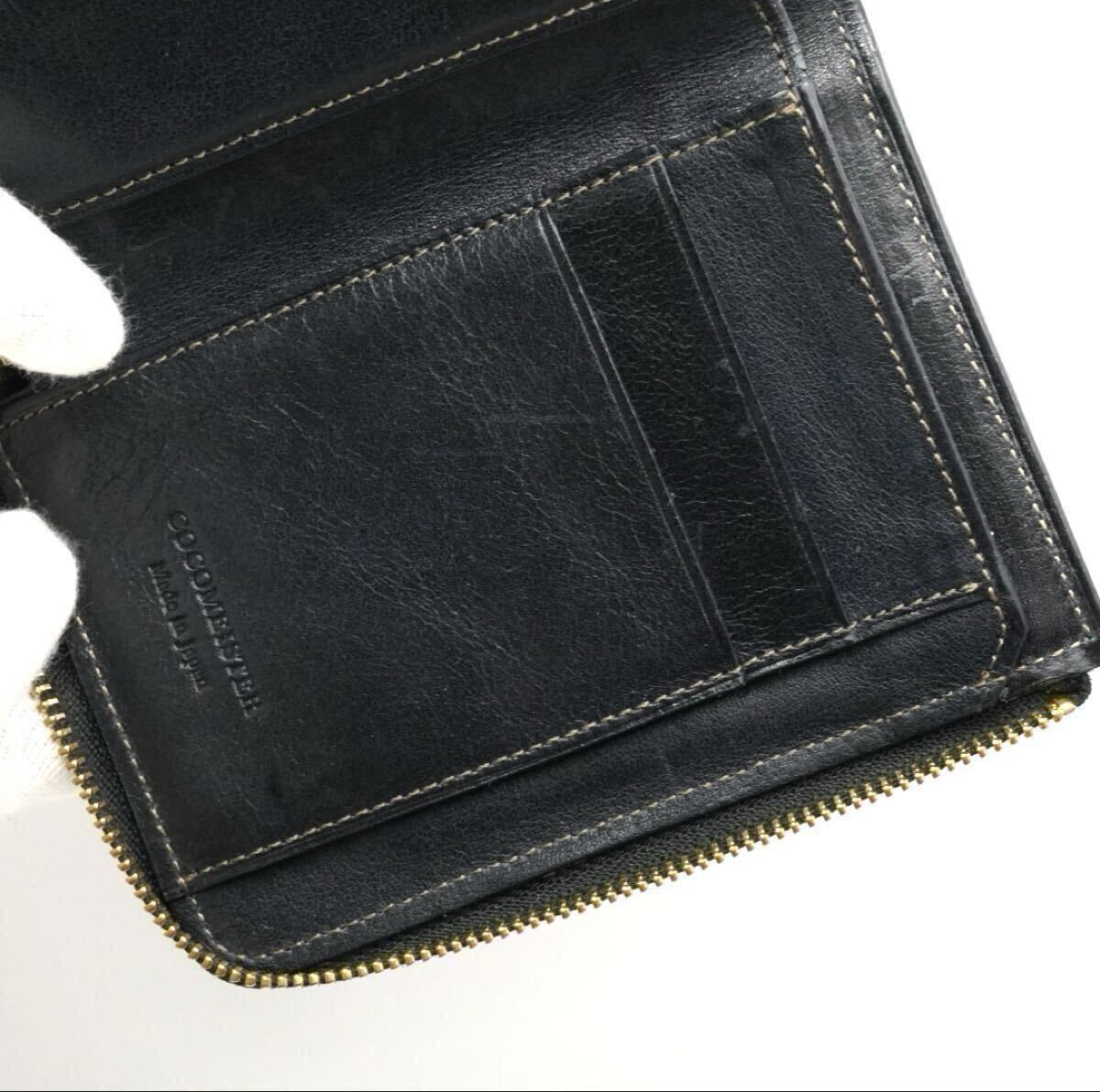 レア cocomeister L字ファスナー二つ折り財布 / ココマイスター 牛革 本革 カードケース コインケース 小銭入れ コンパクト _画像5