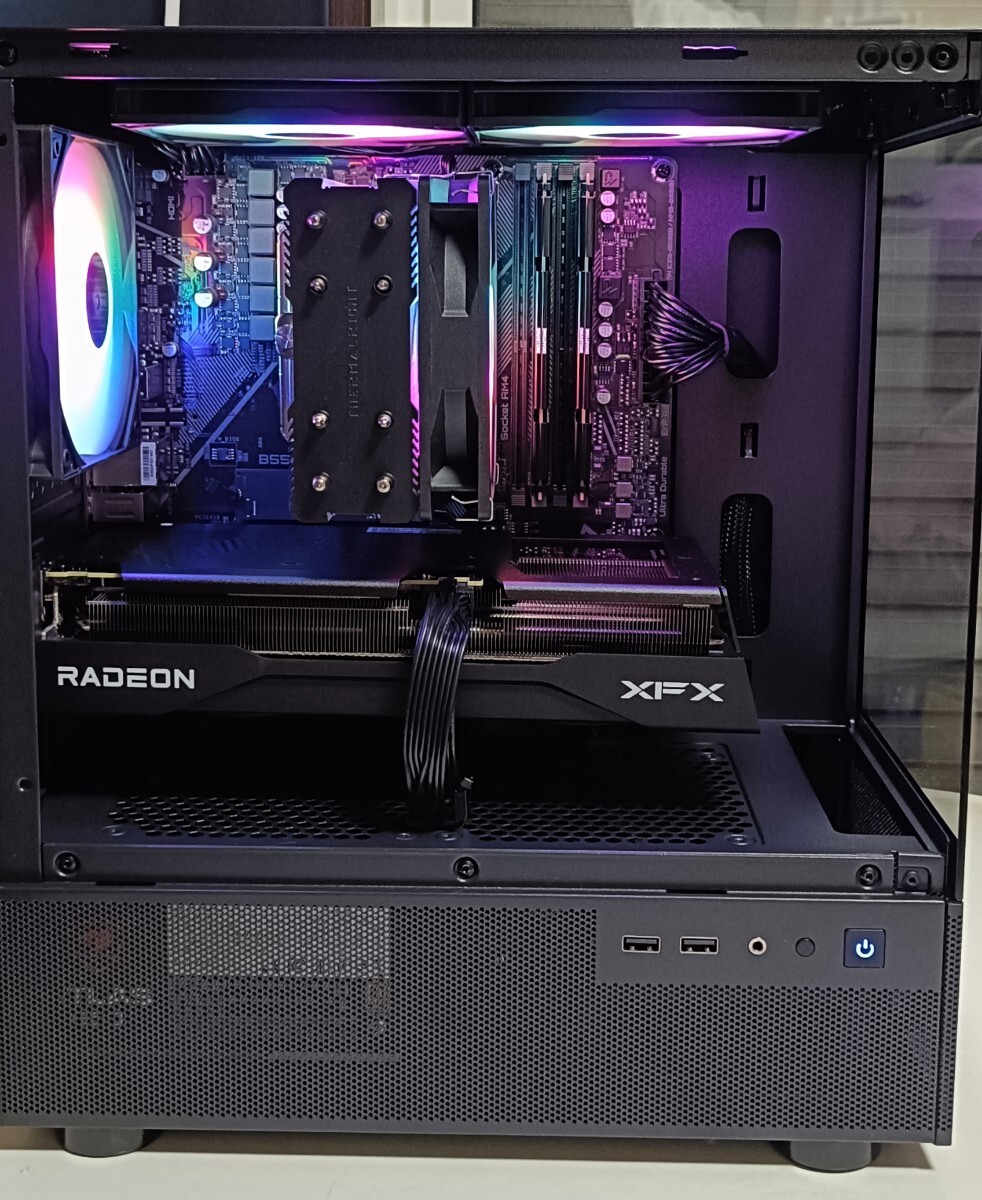 новый товар детали структура ge-mingPC Ryzen7 5700x память 32GB RX9060XT SSD1TB Windows11 гонг k emo n рукоятка FF bench #RTX5060