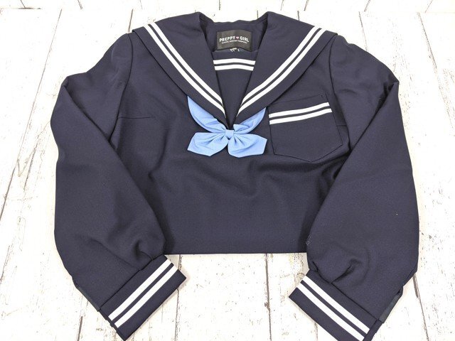 【as2732】熊本県 出水中学校 女子用学生服 制服 冬服セーラー服+ジャンパースカート+リボン+サブバッグ◆未使用◆o71♪_画像2