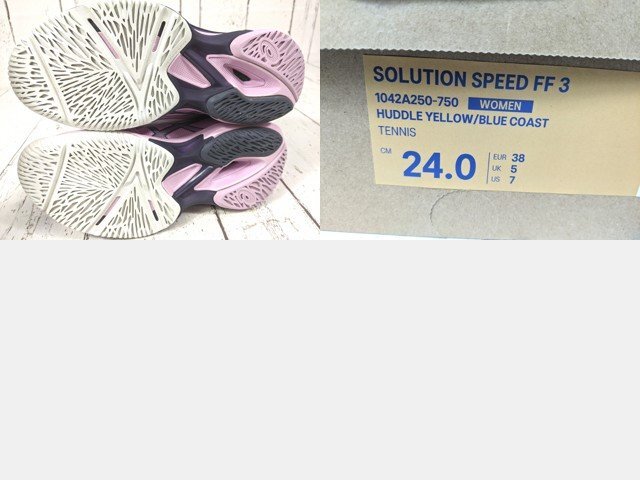 【8yt034】テニスシューズ asics アシックス ソリューションスピード FF 3 AC 1042A250 サイズ：23.5㎝◆B90♪_画像6
