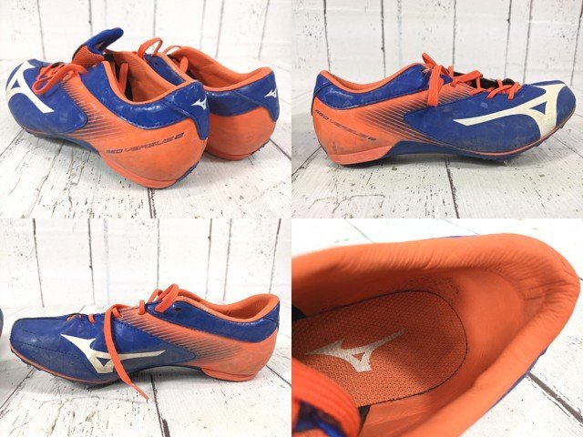 【8yt032】陸上競技用スパイクシューズ ミズノ MIZUNO ジオバーサス2 U1GA191501 ブルー×オレンジ サイズ：24.5㎝◆O03♪_画像2