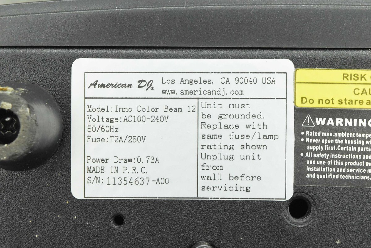 【J】ADJ Inno Color Beam12 ムービングヘッド 照明 187725_画像9