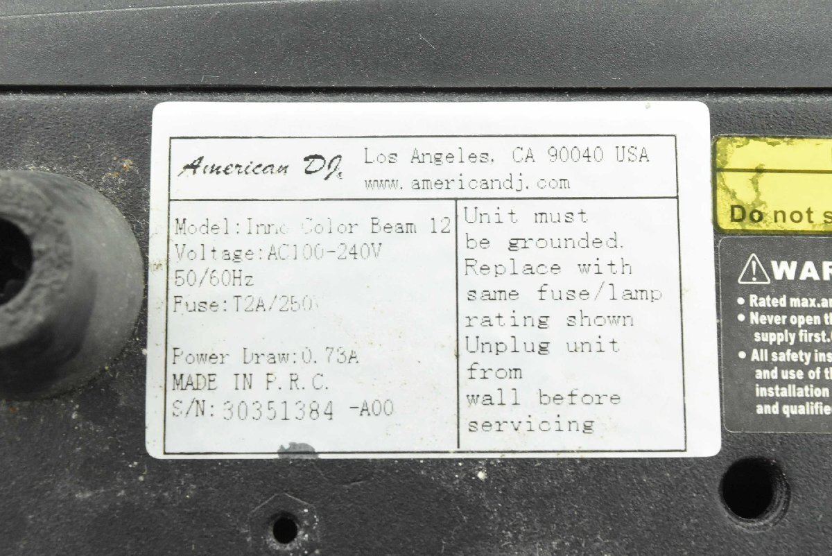 【J】ADJ Inno Color Beam12 ムービングヘッド 照明 187725_画像10