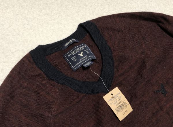 ★★初お取引様&P取得リピーター様→条件達成特典有り◎新品◎アメリカンイーグル◎Vネックセーター 羊毛混_画像2