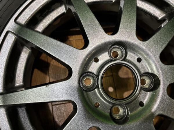 24年製 ダンロップ ウィンターマックスWM02 165/65R15 アルミホイール付き 4本 4.5J ET45/4H 100 スタッドレス デリカミニ _画像3