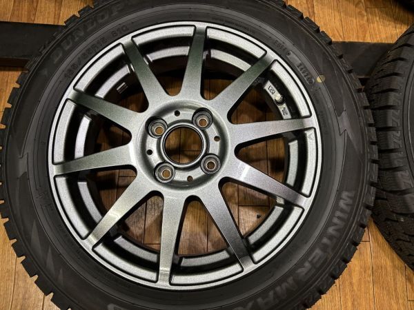 24年製 ダンロップ ウィンターマックスWM02 165/65R15 アルミホイール付き 4本 4.5J ET45/4H 100 スタッドレス デリカミニ _画像4