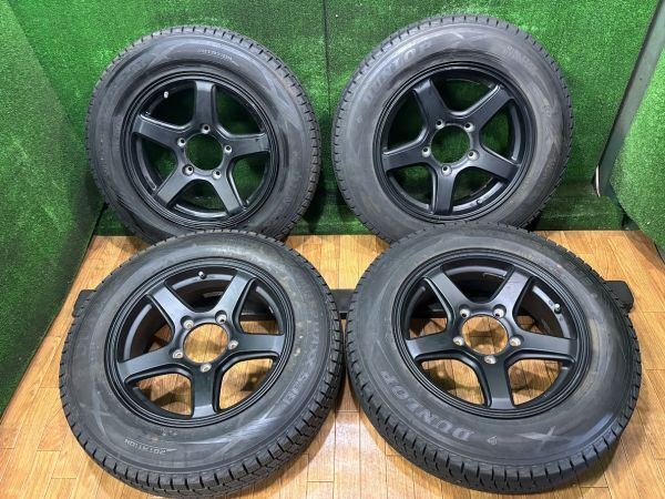 ジムニー ダンロップ ウィンターマックスSJ8 175/80R16 マッドブラックアルミホイール付き 4本 5.50J ET22/5H 139.7 スタッドレス_画像1