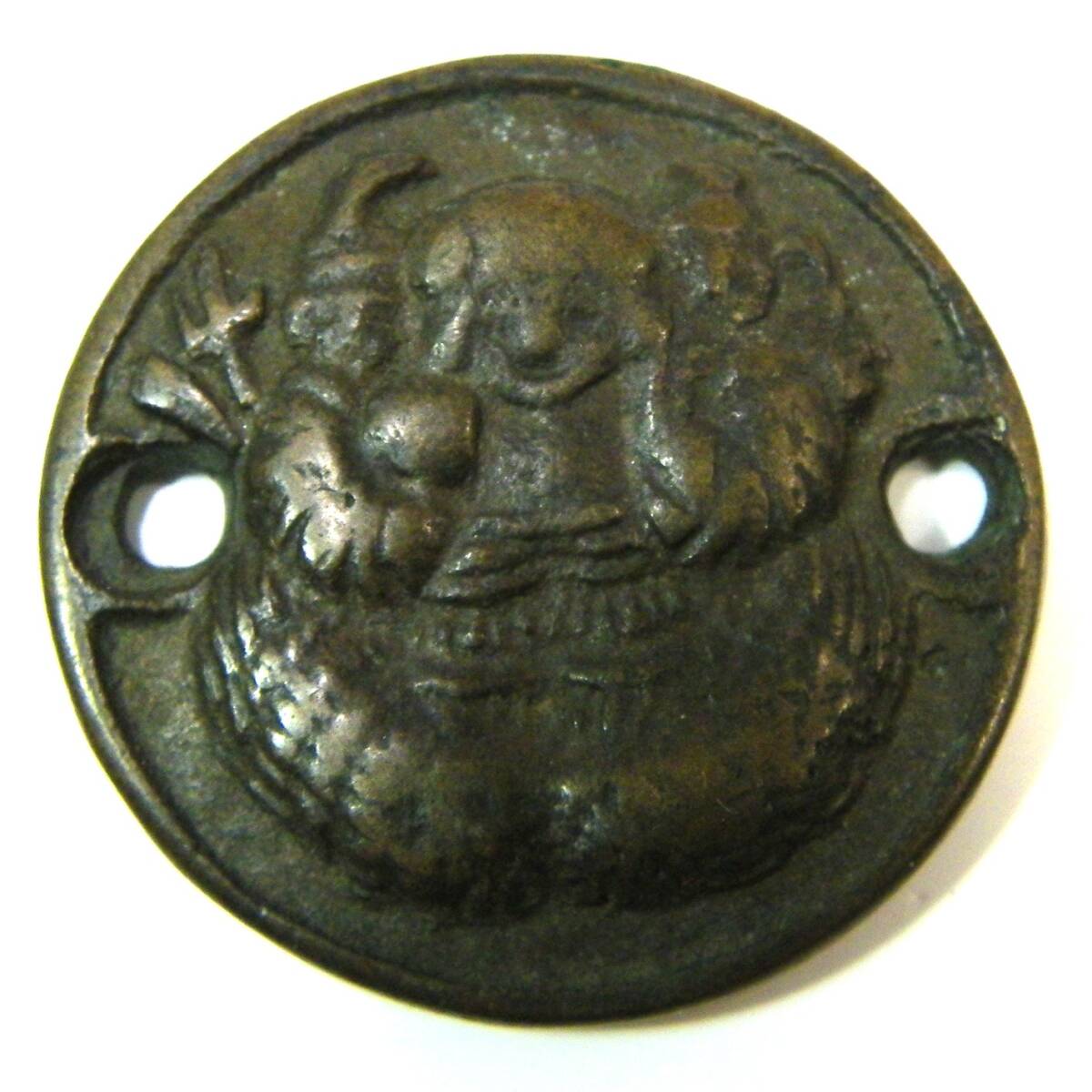 定形外郵便.140円発送OK　三面大黒　絵銭　馬と人　背　曳き銭　銭　コイン.2枚　マニア用？　2個で、24g位（赤枠.楽）_画像3