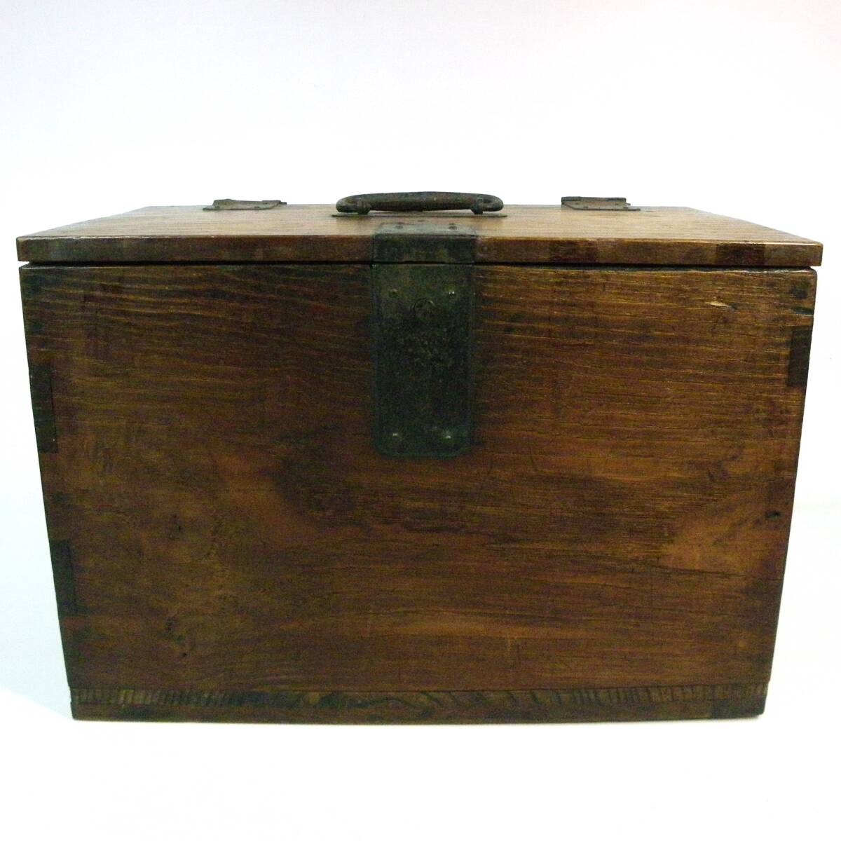 ゆうパック.80サイズ送料記載済み　硯箱 木製 アンティーク レトロ 古民具 時代物　硯箱　引き出し付き.箱　ジャンク（赤枠.楽）_画像5