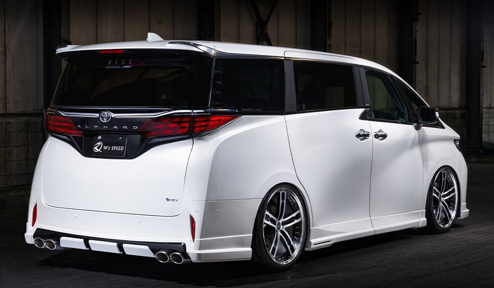 M'z SPEED 4點キット(マフラー4本出し用) 涂り分け涂裝 (089/BK) AES アルファード 40系 R5.6～ エグゼクティブ/Z 純正サイドモール有車