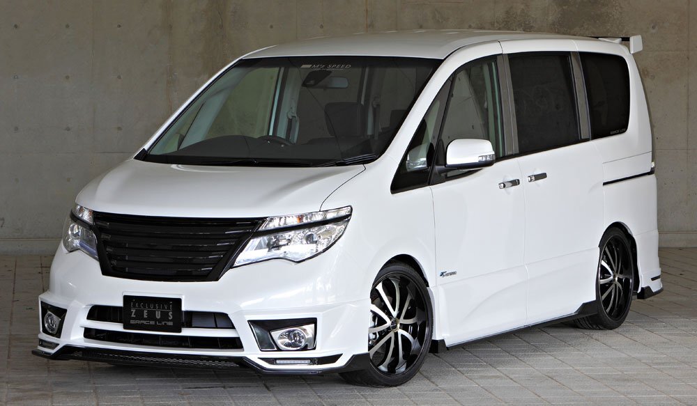 M'z SPEED 4點(diǎn)キット(マフラー4本出し用) ブリリアントホワイトパール (QAB) FRP セレナ C26系 H25.12～H28.7 ハイウェイスター MC后