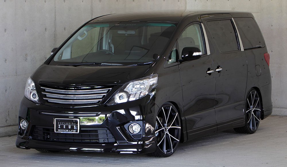 M'z SPEED 4點(diǎn)キット(マフラー1本出し用) ブラック (202) FRP アルファード ANH20W ANH25W GGH20W GGH25W H23.11～H26.12 S MC后