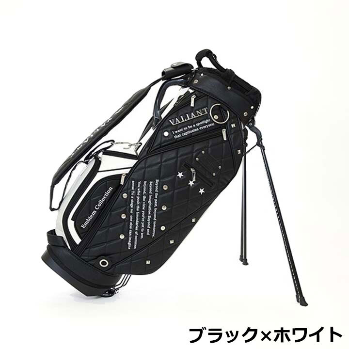 シェリフの姉妹ブランド！ヴァリアント VAE-004ST エンブレムコレクション スタンド型 キャディバッグ ブラック×ホワイト 即納_画像2