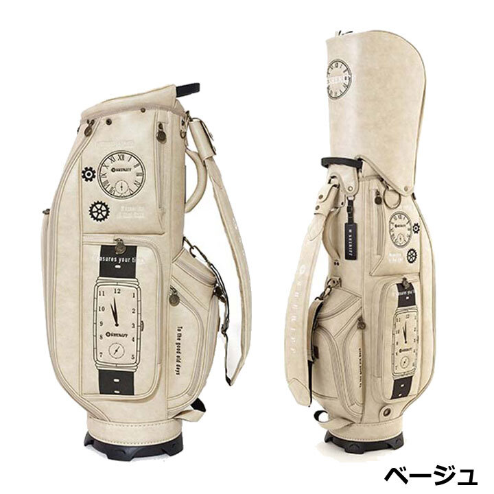 シェリフ SAT-001CB アンティークシリーズ キャディバッグ ベージュ 9.5型 3.8kg カート型 100本限定 SHERIFF ANTIQUE SERIES BEIGE 即納_画像2