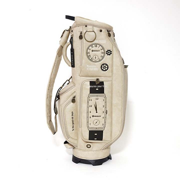 シェリフ SAT-001CB アンティークシリーズ キャディバッグ ベージュ 9.5型 3.8kg カート型 100本限定 SHERIFF ANTIQUE SERIES BEIGE 即納_画像3