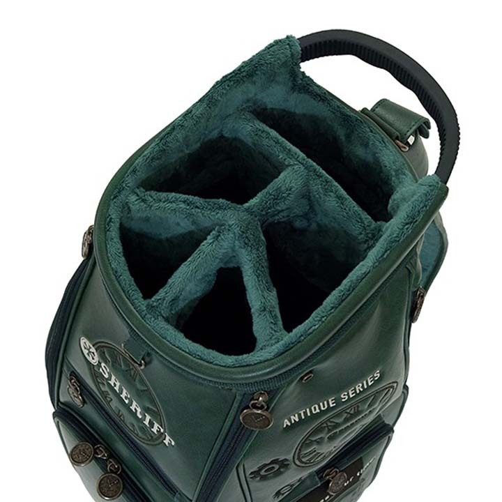 シェリフ SAT-001CB アンティークシリーズ キャディバッグ グリーン 9.5型 3.8kg カート型 100本限定 SHERIFF ANTIQUE SERIES GREEN 即納_画像6