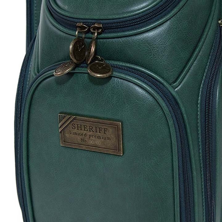 シェリフ SAT-001CB アンティークシリーズ キャディバッグ グリーン 9.5型 3.8kg カート型 100本限定 SHERIFF ANTIQUE SERIES GREEN 即納_画像7
