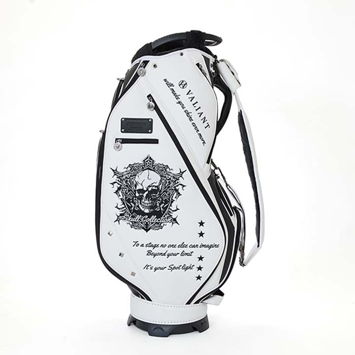 シェリフの姉妹ブランド！ヴァリアント VAS-010CB スカルコレクション キャディバッグ ホワイト×ブラック 9.5型 3.8kg カート型 即納_画像2