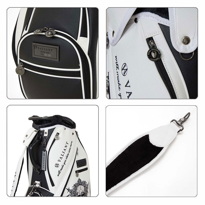 シェリフの姉妹ブランド！ヴァリアント VAS-010CB スカルコレクション キャディバッグ ホワイト×ブラック 9.5型 3.8kg カート型 即納_画像8