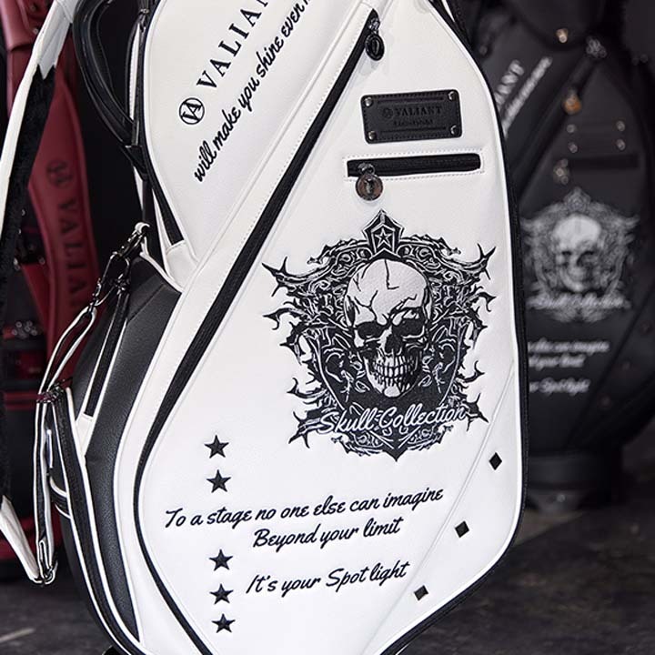 シェリフの姉妹ブランド！ヴァリアント VAS-010CB スカルコレクション キャディバッグ ホワイト×ブラック 9.5型 3.8kg カート型 即納_画像9