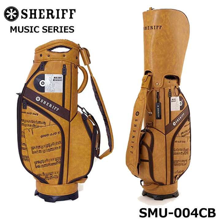 シェリフ SMU-004CB ミュージックシリーズ キャディバッグ マスタード×ダーク 9.5型 3.7kg カート型 SHERIFF MUSIC SERIES 即納_画像1