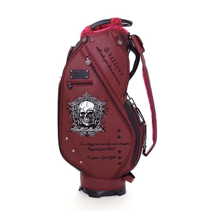 シェリフの姉妹ブランド！ヴァリアント VAS-010CB スカルコレクション キャディバッグ ワイン×ブラック 9.5型 3.8kg カート型 即納_画像2