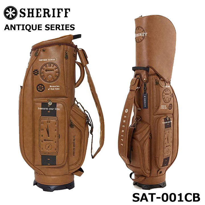 シェリフ SAT-001CB アンティークシリーズ キャディバッグ キャメル 9.5型 3.8kg カート型 100本限定 SHERIFF ANTIQUE SERIES CAMEL 即納_画像1