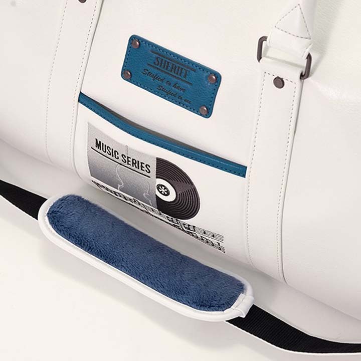 シェリフ SMU-004BB ミュージックシリーズ ボストンバッグ ホワイト×ターコイズ 合成皮革 100個限定 SHERIFF MUSIC SERIES 即納_画像9