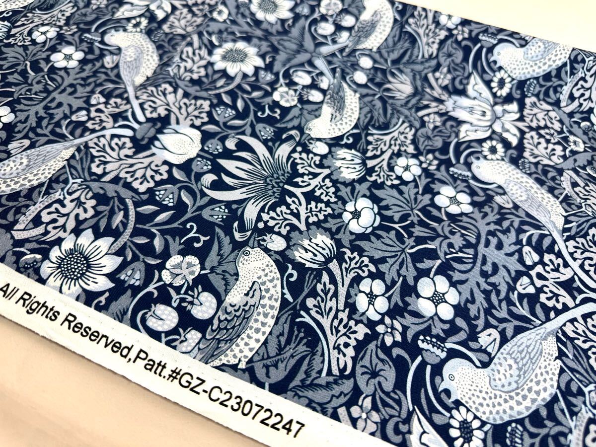 USAシーチング綿100%生地幅110cm×50cm.鳥と花.2247_画像3