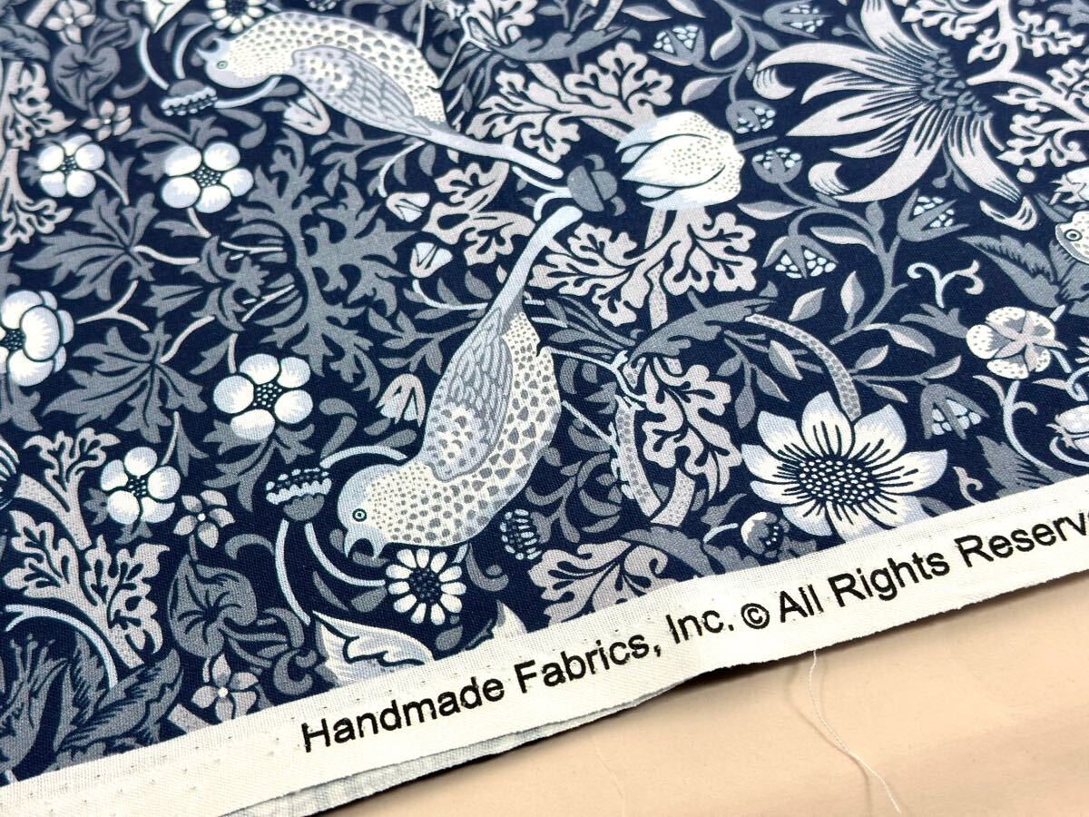 USAシーチング綿100%生地幅110cm×50cm.鳥と花.2247_画像4