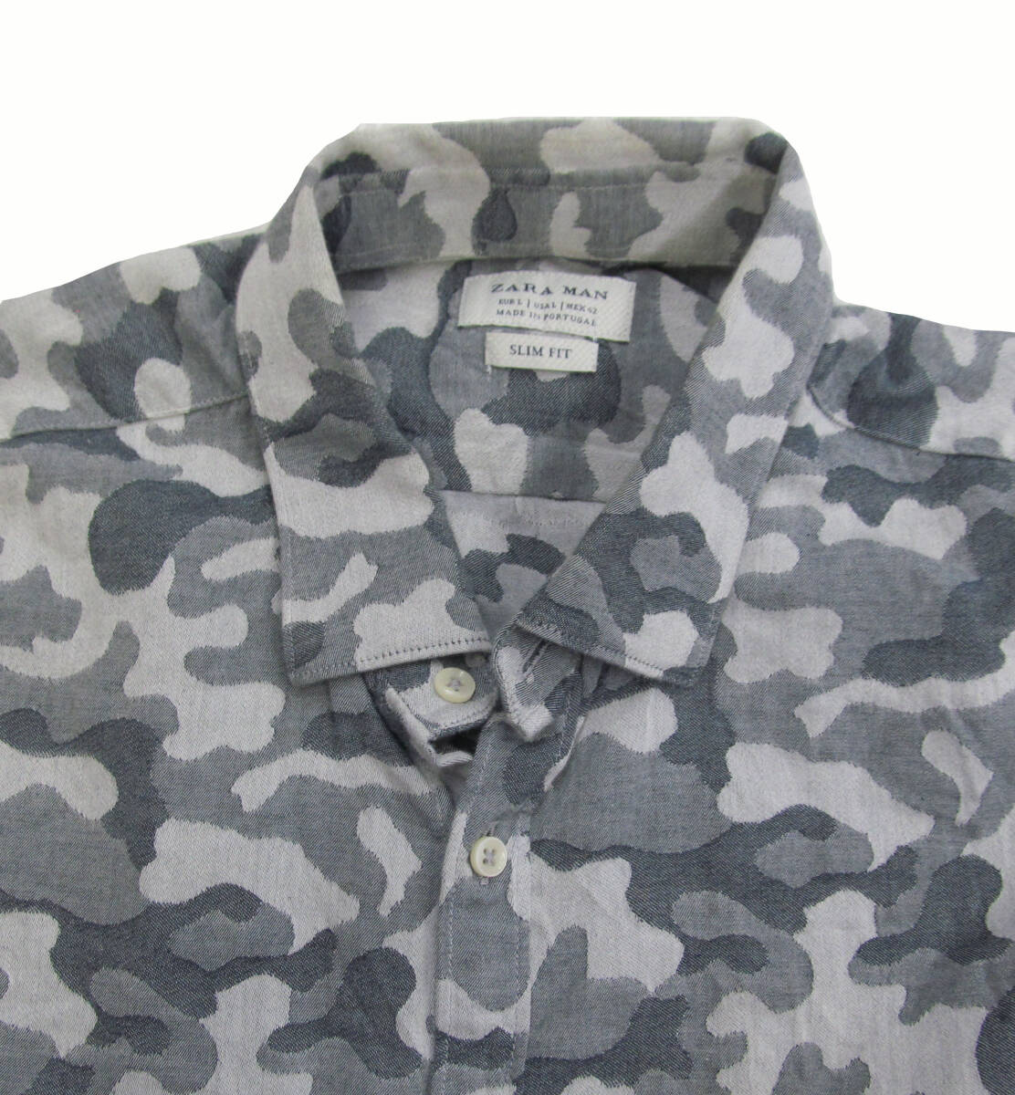 ZARA MAN ザラ 迷彩 カモフラ 長袖 シャツ L F75_画像3