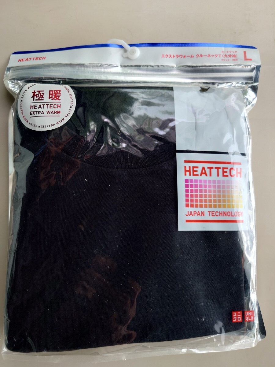 ユニクロ ヒートテック　サイズＬ ブラック UNIQLO 極暖 エクストラウォーム クルーネックT_画像1