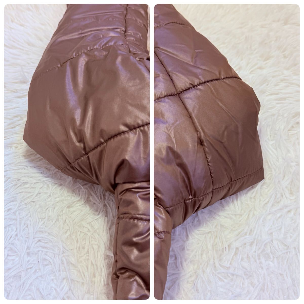 【極希少品】バーバリーロンドン BURBERRY LONDON ダウンコート ベルト付 トレンチコート ノバチェック レディース ワッペン ブラウン M_画像5