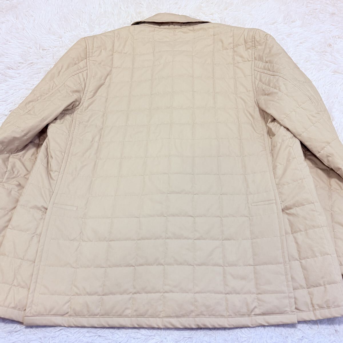 【美品/Lサイズ】BURBERRY LONDON バーバリーロンドン キルティング ジャケット ブルゾン メンズ ベージュ ノバチェック_画像3