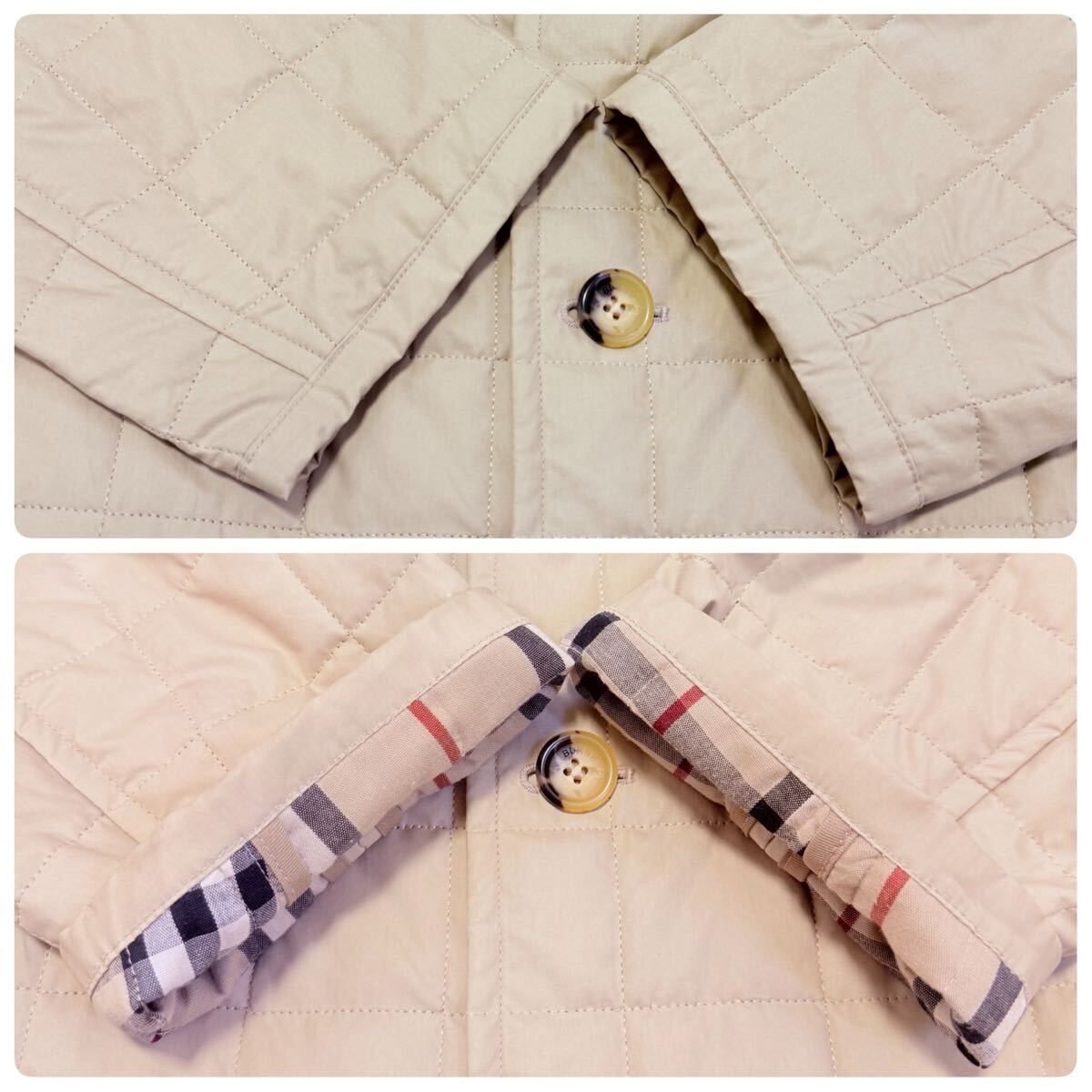 【美品/Lサイズ】BURBERRY LONDON バーバリーロンドン キルティング ジャケット ブルゾン メンズ ベージュ ノバチェック_画像6