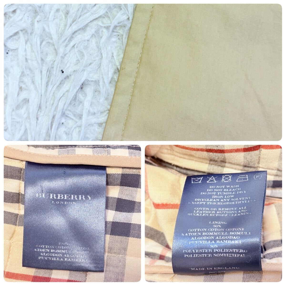 【美品/Lサイズ】BURBERRY LONDON バーバリーロンドン キルティング ジャケット ブルゾン メンズ ベージュ ノバチェック_画像10