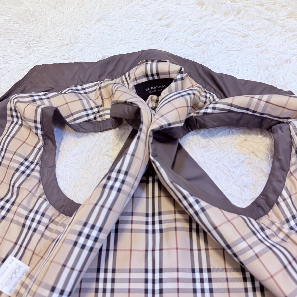 【美品/Lサイズ】バーバリーブラックレーベル BURBERRY BLACK LABEL ベスト ホースロゴ刺繍 ジャケット ノバチェック_画像3