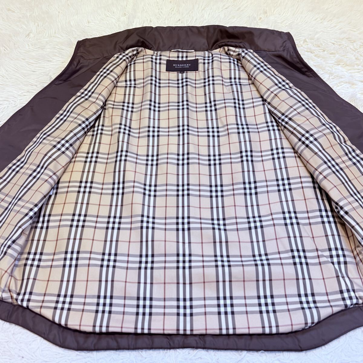 【美品/Lサイズ】バーバリーブラックレーベル BURBERRY BLACK LABEL ベスト ホースロゴ刺繍 ジャケット ノバチェック_画像6