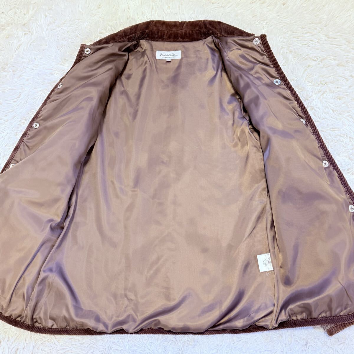 【美品】ブルックスブラザーズ BROOKS BROTHERS キルティングジャケット ブルゾン ツイード コーデュロイ 中綿 アウター M_画像2
