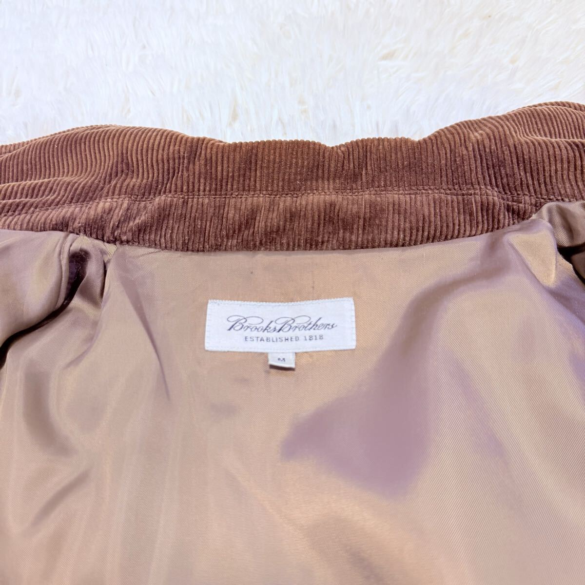 【美品】ブルックスブラザーズ BROOKS BROTHERS キルティングジャケット ブルゾン ツイード コーデュロイ 中綿 アウター M_画像8