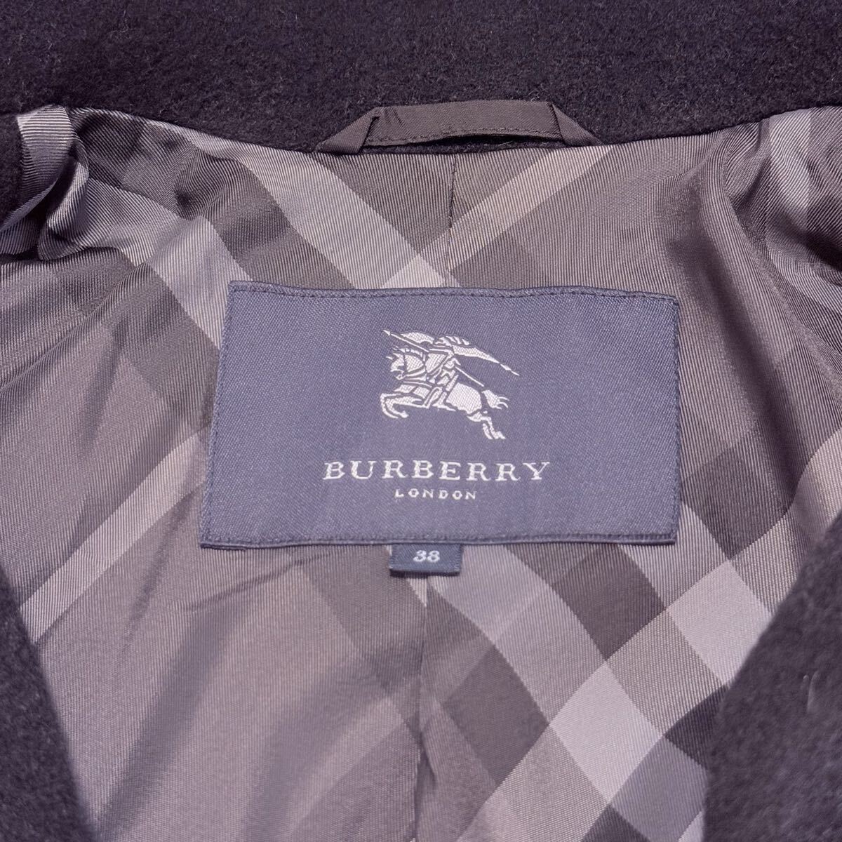 バーバリーロンドン BURBERRY LONDON アンゴラ混 ステンカラーコート レディース ノバチェック Mサイズ_画像4