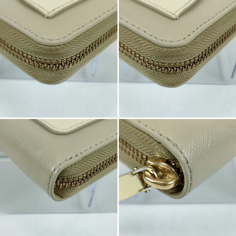 美品 MARC JACOBS マークジェイコブス 長財布 ラウンドファスナー グレージュ×ホワイト レディース スナップショット_画像5