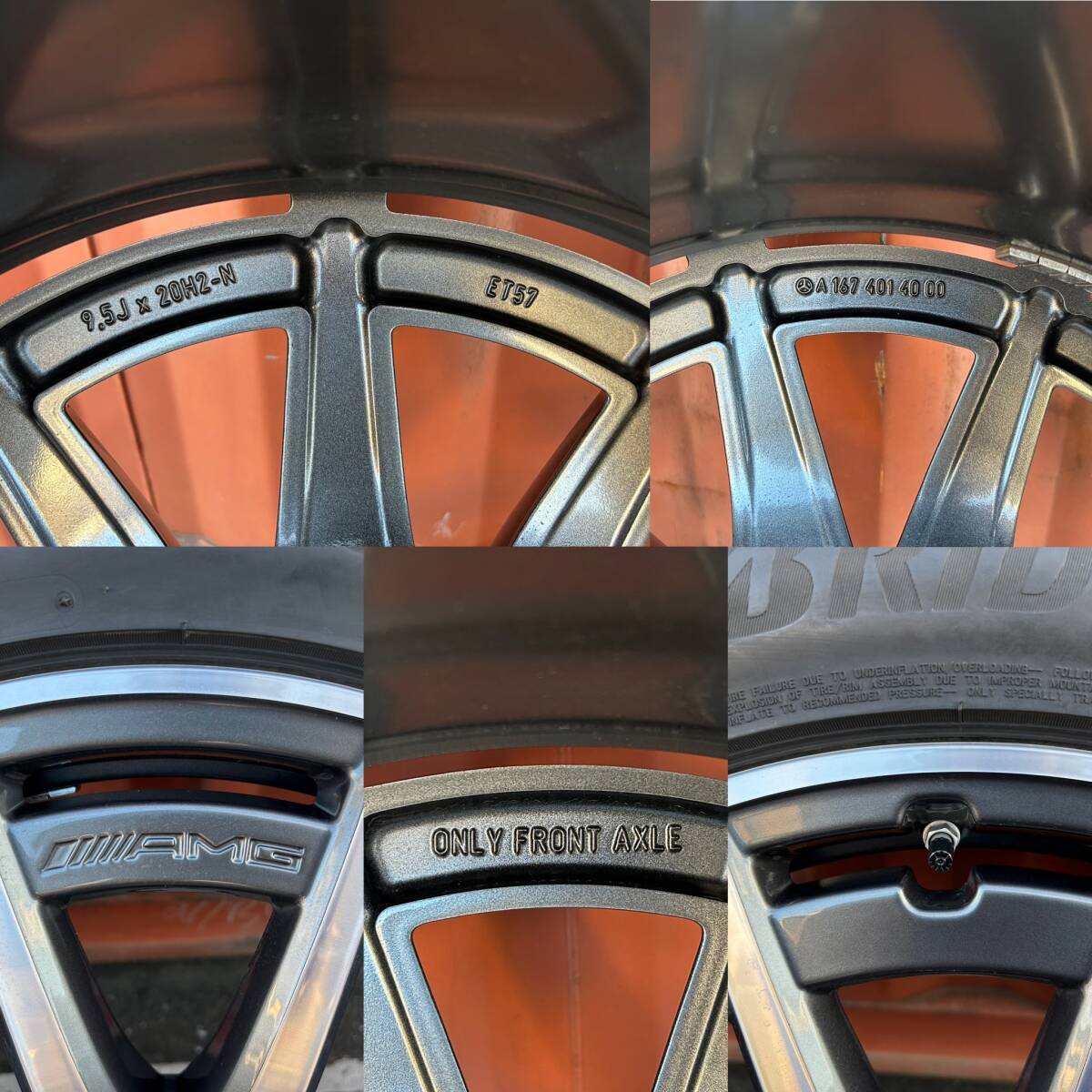 21年製 W167 X167 スタッドレス ブリザック 純正ホイール４本セット 275/50R20 GLE GLS 20インチ 空気圧センサー付 インボイス領収書発行可_画像7