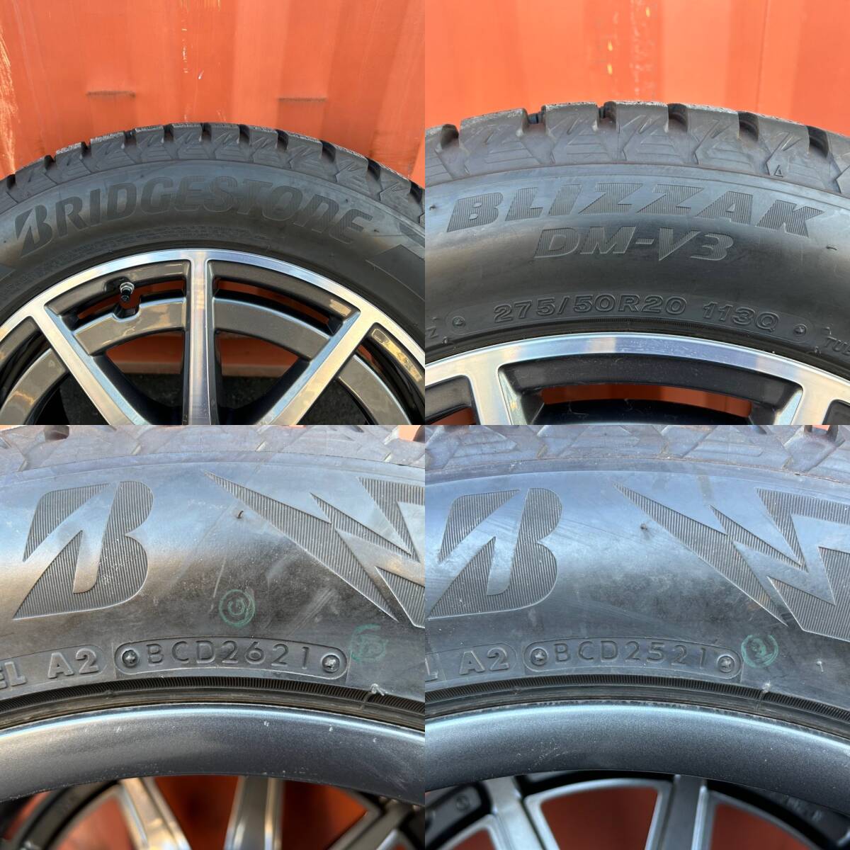 21年製 W167 X167 スタッドレス ブリザック 純正ホイール４本セット 275/50R20 GLE GLS 20インチ 空気圧センサー付 インボイス領収書発行可_画像6
