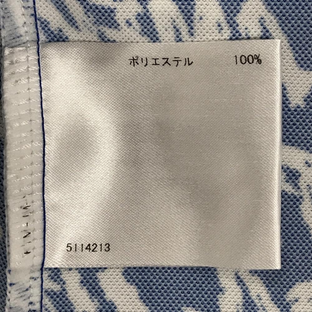 【超美品】マンシングウェア 長袖ハイネックシャツ ブルー×白 ハーフジップ 英字総柄 レディース M ゴルフウェア Munsingwear_画像5