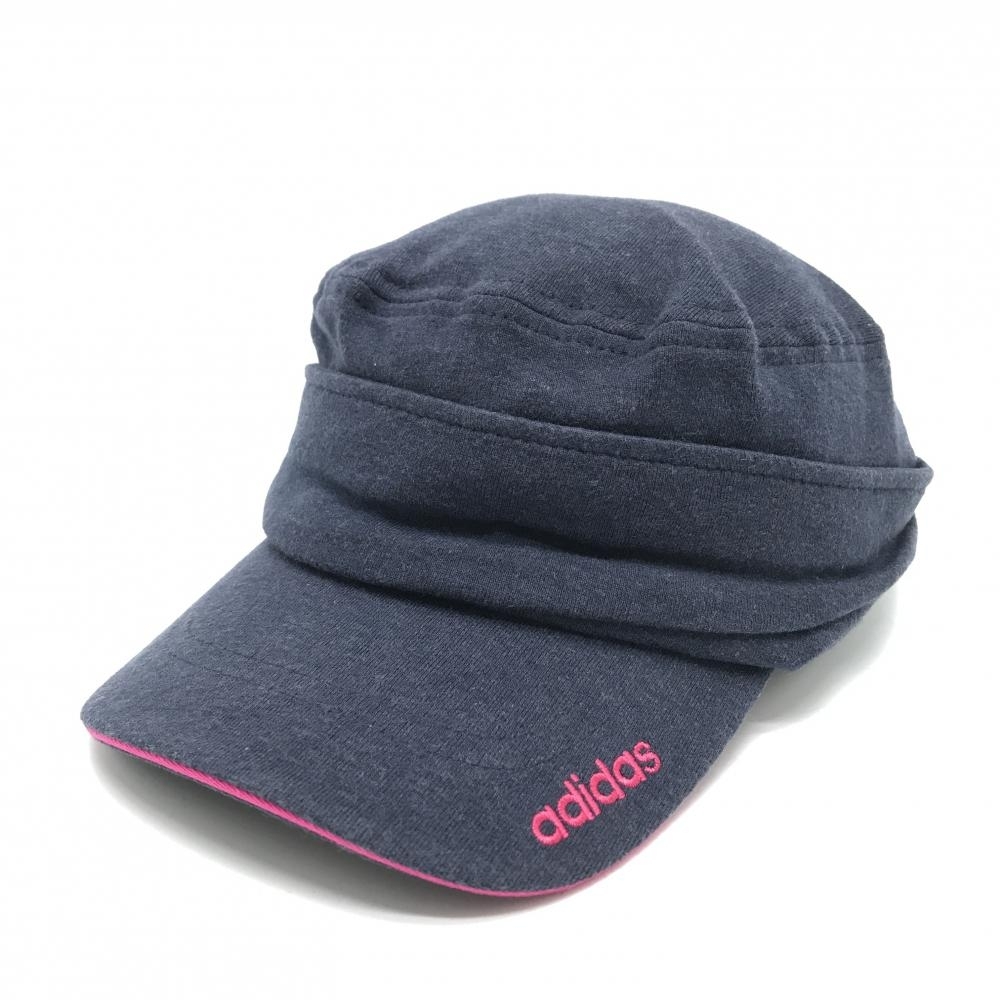 アディダス 2WAYワークキャップ 杢ネイビー ロゴ フリー(56cm-58cm) ゴルフウェア adidas_画像1