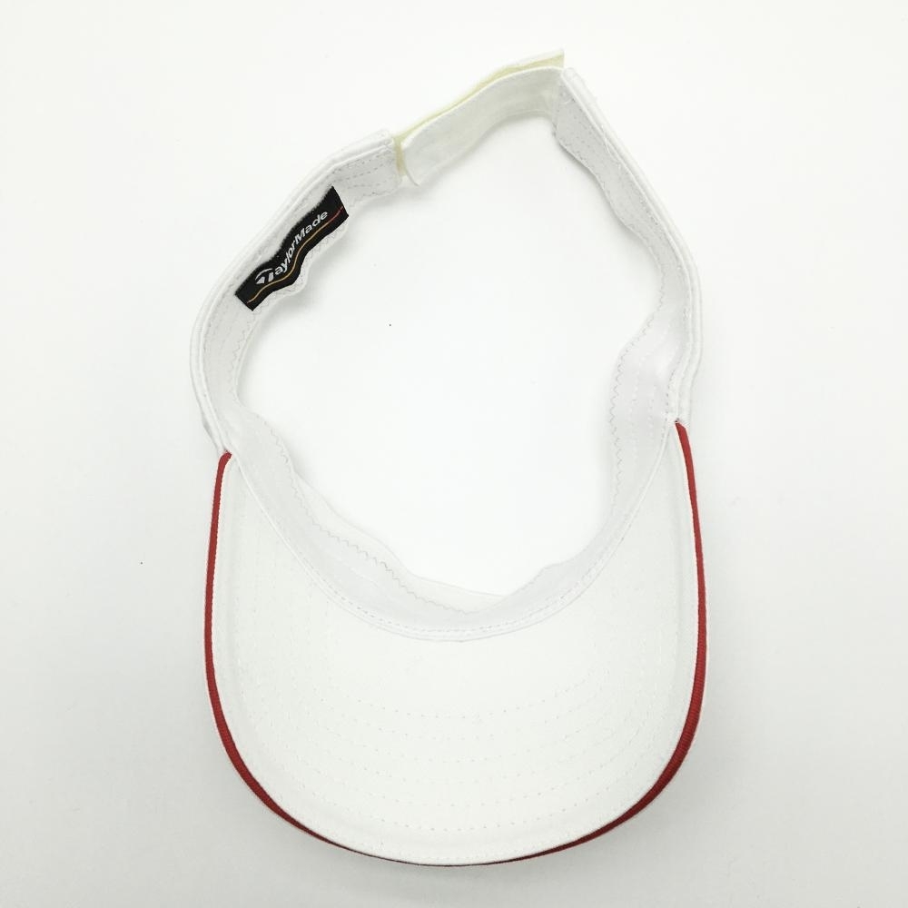 【美品】テーラーメイド サンバイザー 白×レッド ロゴ刺しゅう フリー(57-59cm) ゴルフウェア TaylorMade_画像5