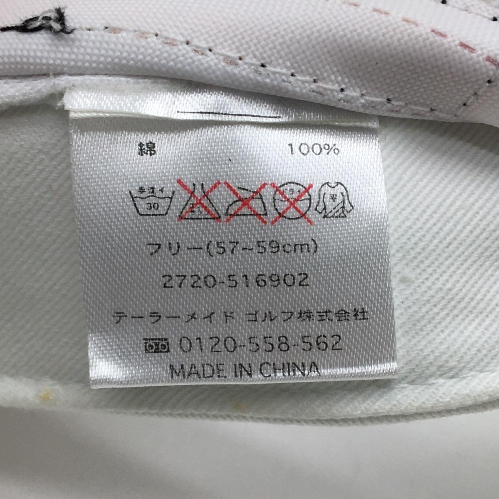 【美品】テーラーメイド サンバイザー 白×レッド ロゴ刺しゅう フリー(57-59cm) ゴルフウェア TaylorMade_画像7
