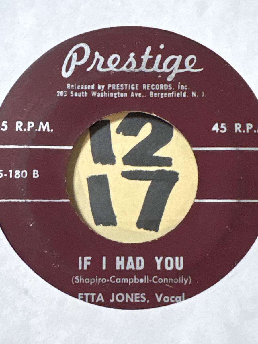 試聴 ETTA JONES IF I HAD YOU / DON’T GO TO STRANGERS 両面やや傷あり 1960 PRESTIGE癒しジャズヴォーカル/スキーター・ベストのギター_画像1
